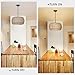 Rattan Farmhouse Chandelier Light Fixtures, 5-Lights Boho Large Pendant Light,Hand Woven Chandeliers for Dining Room with Fabric Shade,Rustic Chandeliers Hanging Light Fixtures for Kitchen Island