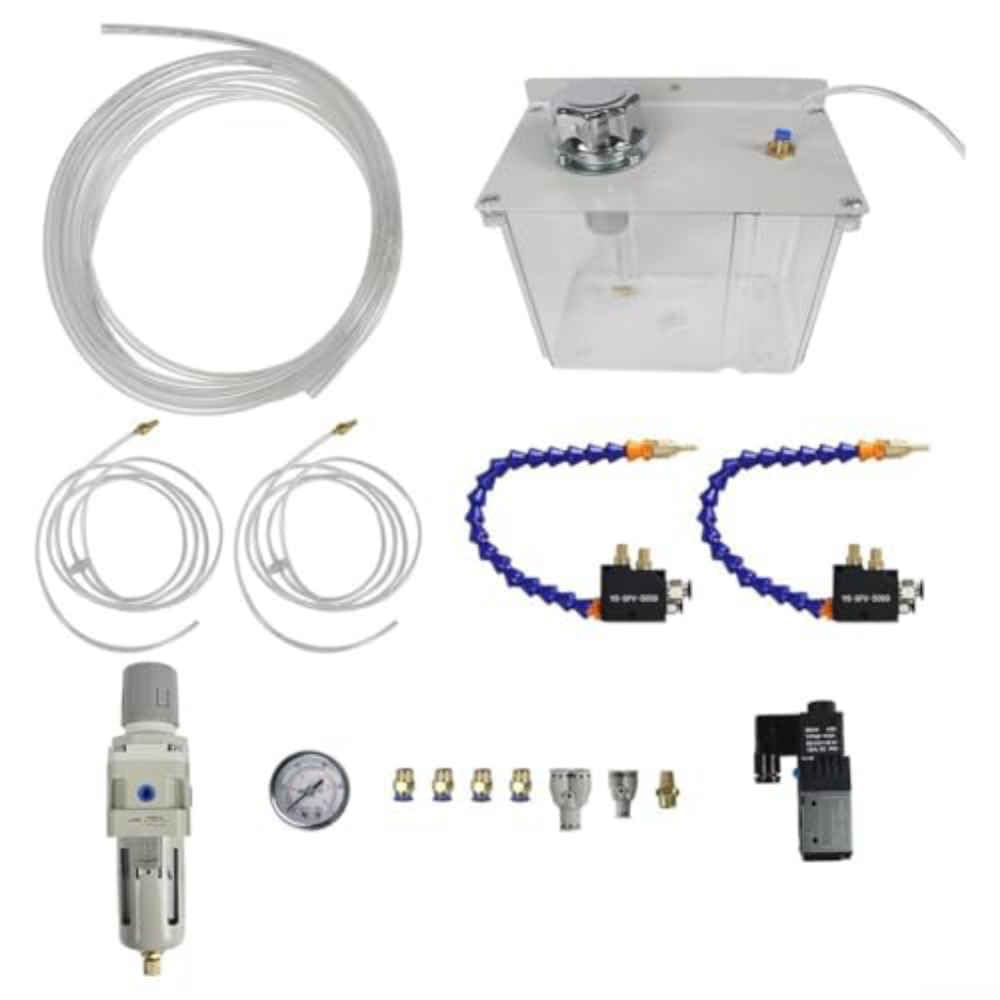 Sistema di raffreddamento e lubrificazione-spruzzo della fresatrice con doppio nebulizzatore YS-BPV-3000 e serbatoio in resina 3L, elettrovalvola, regolatore del filtro dell'aria, 220V