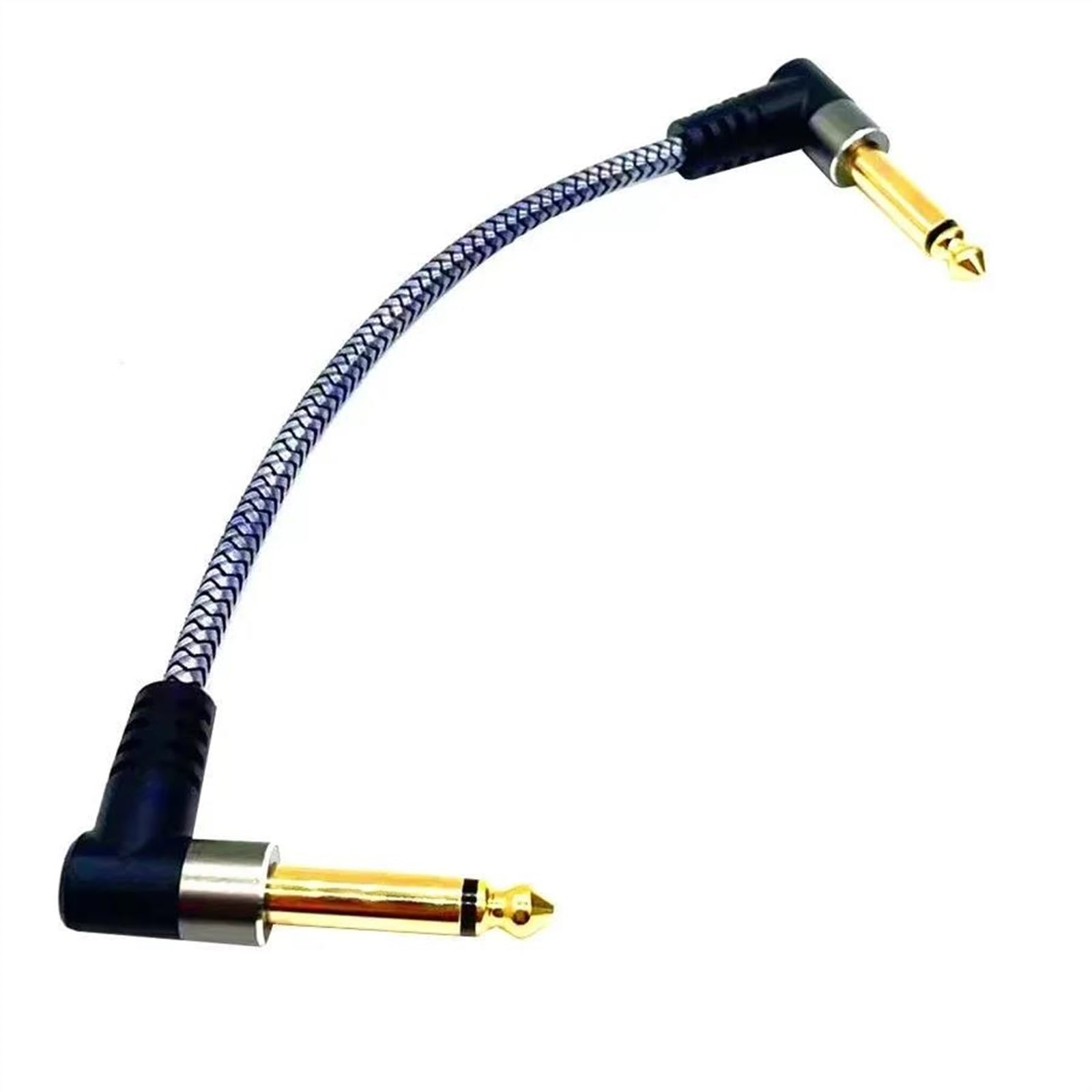 Kabel instrumentowy Kabel Kątowy Jack 6,35 Mm Mono Pozłacany 0,15 M/ 30 Cm /0,5 M/ 1 M Kabel Męski Do Męskiego Do Gitary Basowej(0.15m(2pcs))