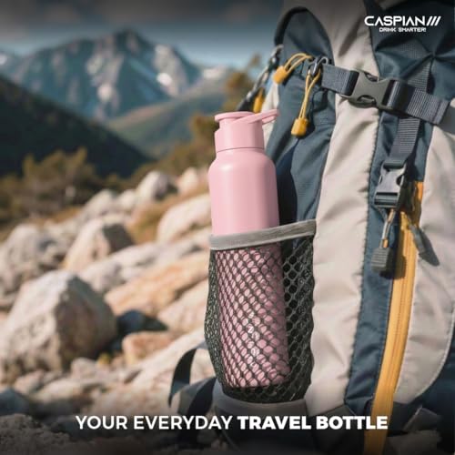 Image of CASPIAN / / / HIke ISI Certified Stainless Steel Water Bottle 1 ltr. (Peach, 1 Litre) | Leak Proof Sipper for Fridge Home Office Travel School Kids Boys Girls Adults Sports Gym Yoga Gift | BPA Free