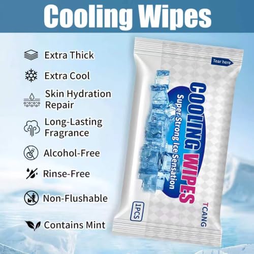 Image of 50 Pack Disposable Cooling Wipes, Individually Wrapped No-Rinse Cooling Towels, (25''x 9.84'') Extra-Thick Oversized Ice Towel for Sports, Travel, and Camping in Hot Weather (White)