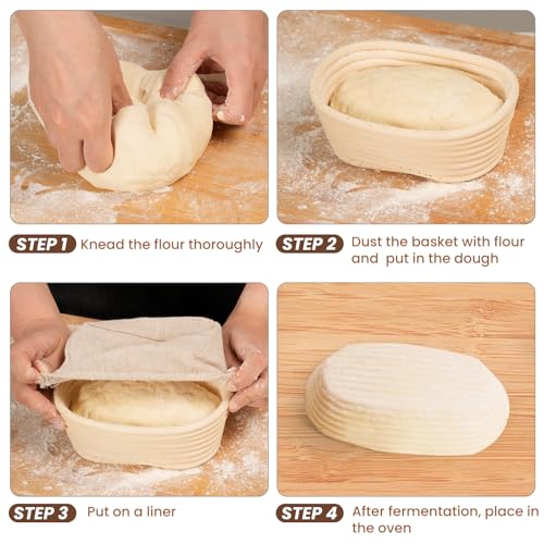 Kikcoin 6 Pack Banneton Bread Proofing Basket, 5 Inch Mini Banneton Basket - image 5