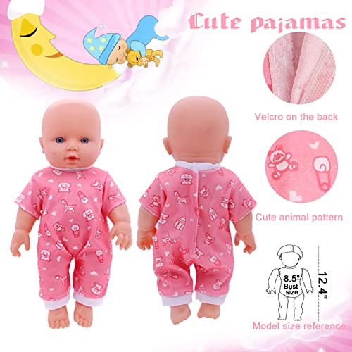 Girl Doll Clothes And Accessories Gift - 8 Pcs Alive-Baby Doll Clothes Dress Outfits For 12 Inch Dolls, 6 Complete Sets Clothing Of Dresses Cloak Onesies Pajamas Fit Bitty 12'' Baby Girl American Doll #TOP3