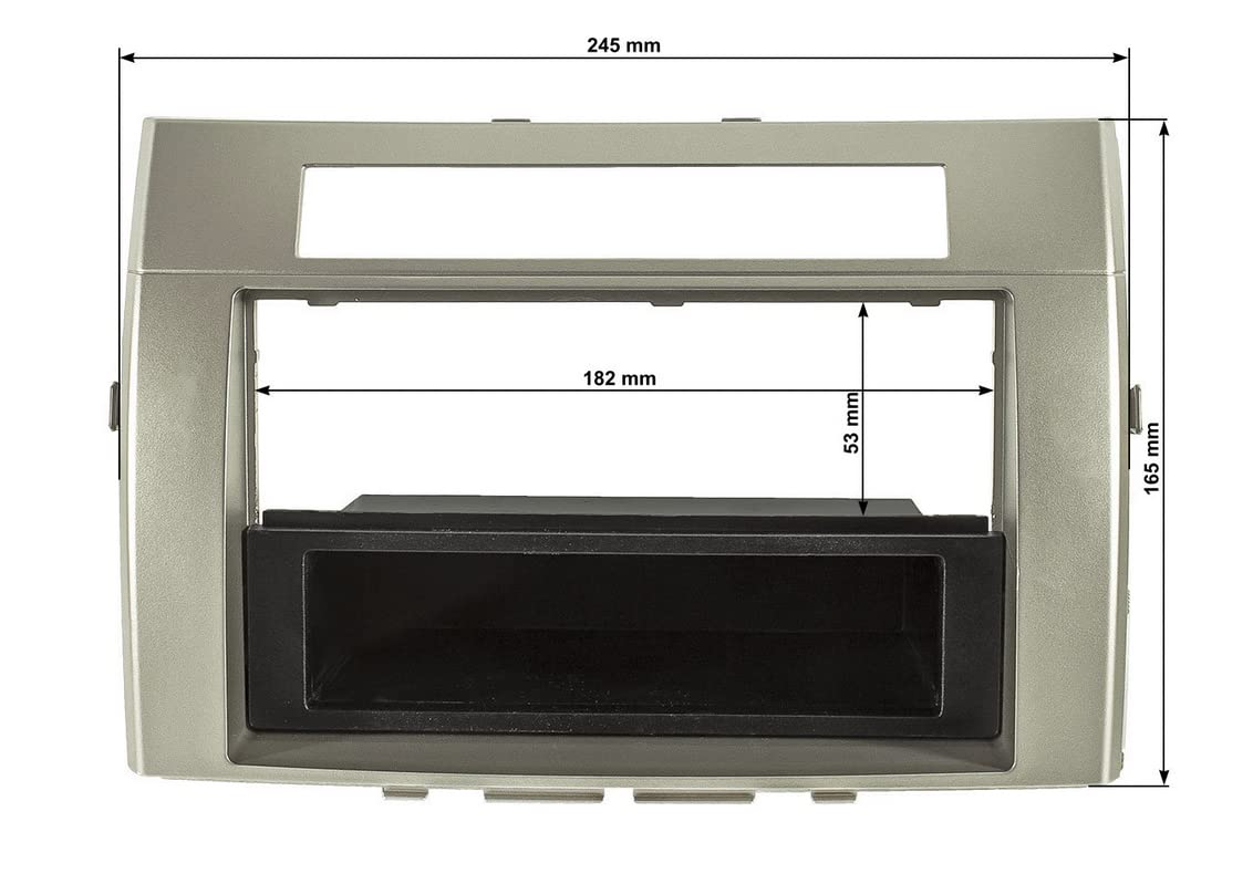 Sound-way Kit Montaje Autoradio, Marco 1 DIN / 2 DIN Radio para Coche, Caja de Almacenamiento, Cable Adaptador Conector ISO, Adaptador Antena, Compatible con Toyota Corolla Verso 2003-2006