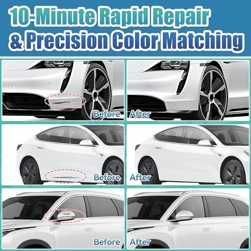 Lubynia Touch Up Paint for Cars, Car Paints Scratch Repair Quickly, Cars Scratch Remover Pen, 2-In-1 Car Paints Pen, Auto Touch Up Paints for Car Scratch Repair, White Pintura Para Carros,1.35 fl oz,2