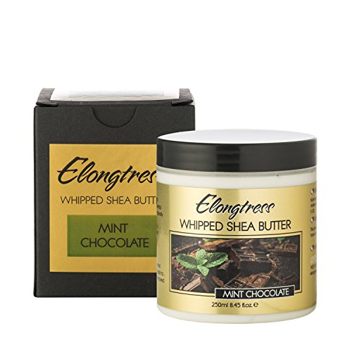Whipped Shea Butter By Elongtress: All Natural Moisturizing Shea Butter Cream For Flawless Skin And Luscious Hair –Nourishing And Rejuvenating Body And Face Moisturizer – Mint Chocolate