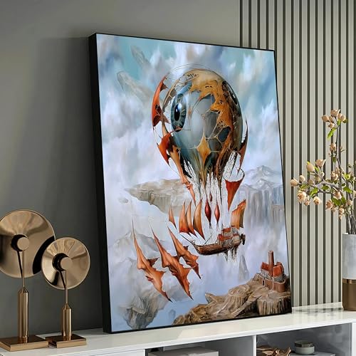 Toile surréaliste de dirigeable 60x80 cm pour salon moderne