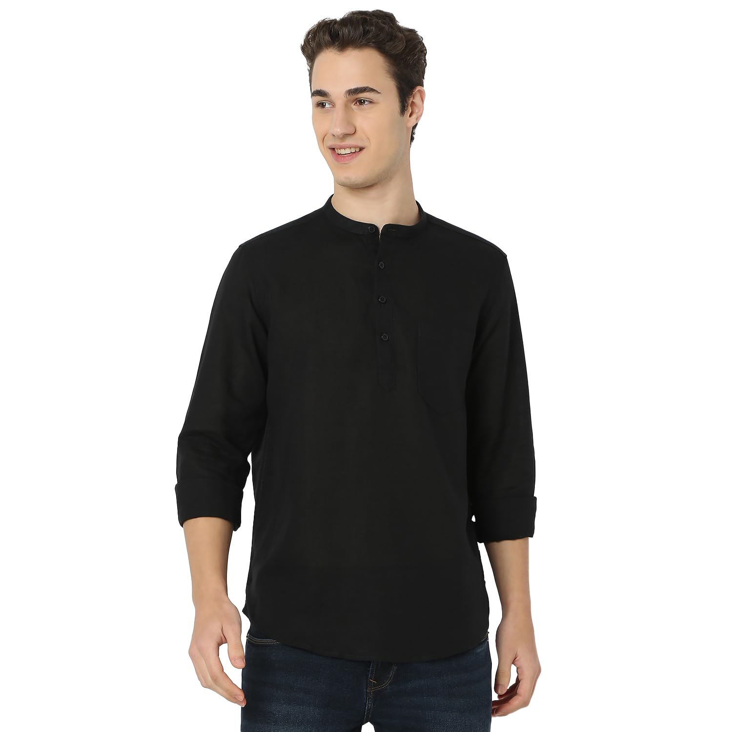 Spykar Men's Linen Solid Regular Dress Shirt in neutral