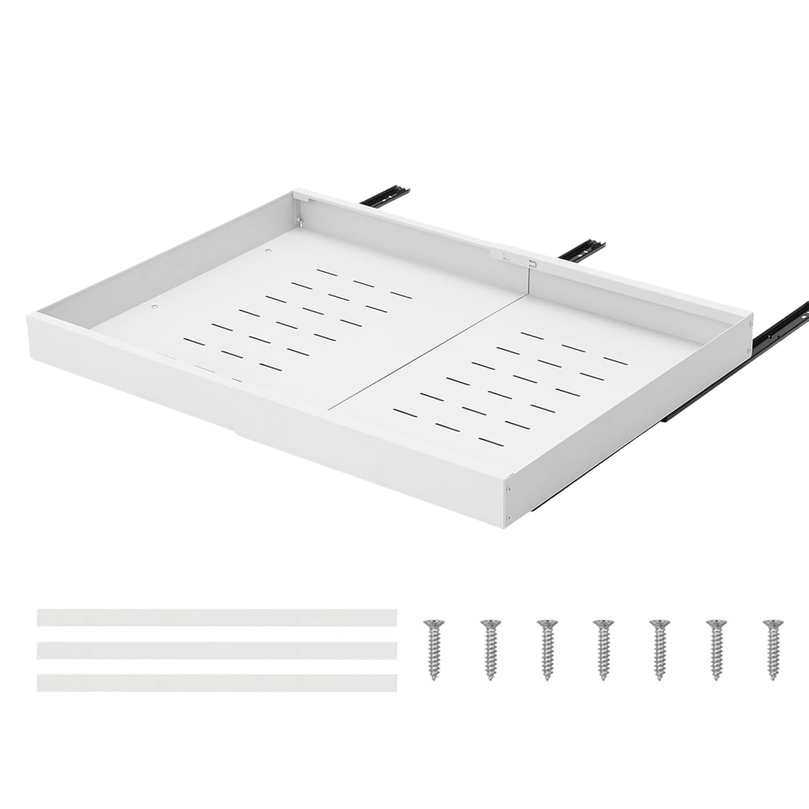 Organizzatore Estraibile Per Mobili Vassoio Scorrevole Adesivo per Cucina | Ripiano Organizzatore Scorrevole per Casa, Appartamento, Dispensa, Cucina, Bagno, Camera da , Lavanderia