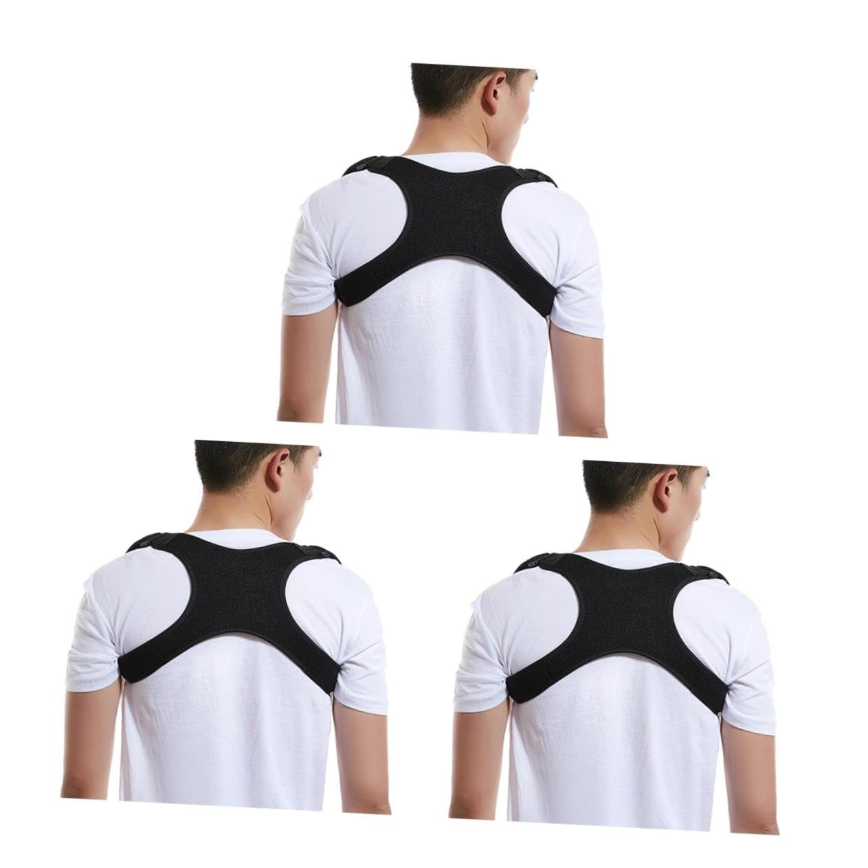 NOLITOY 3 Pcs Sitting Posture Belt Humpback Belt Invisible Posture Shoulder Belt Black