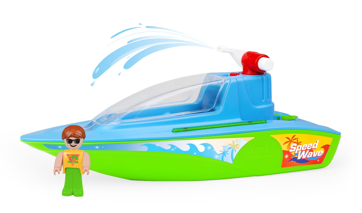 Barco Deportivo De Juguete Lena BOAZZ De 36 Cm Con Depósito De Agua Y Función De Rociado – Para Niños Desde 2 Años