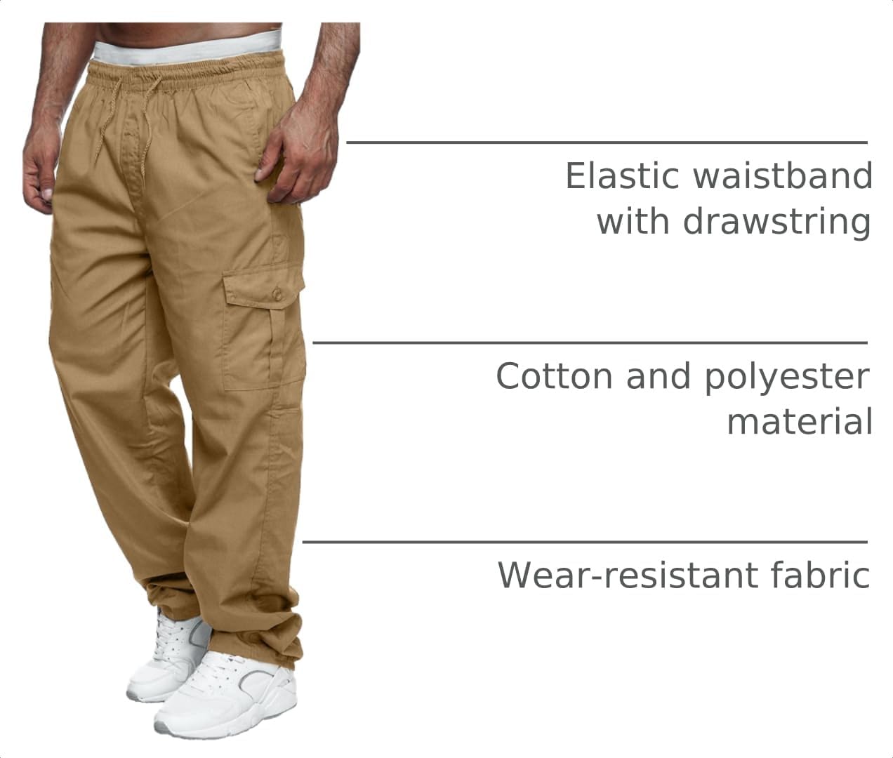 Rela Bota Men's Cargo Pants Jogger Sweatpants Drawstring Outdoor Trousers