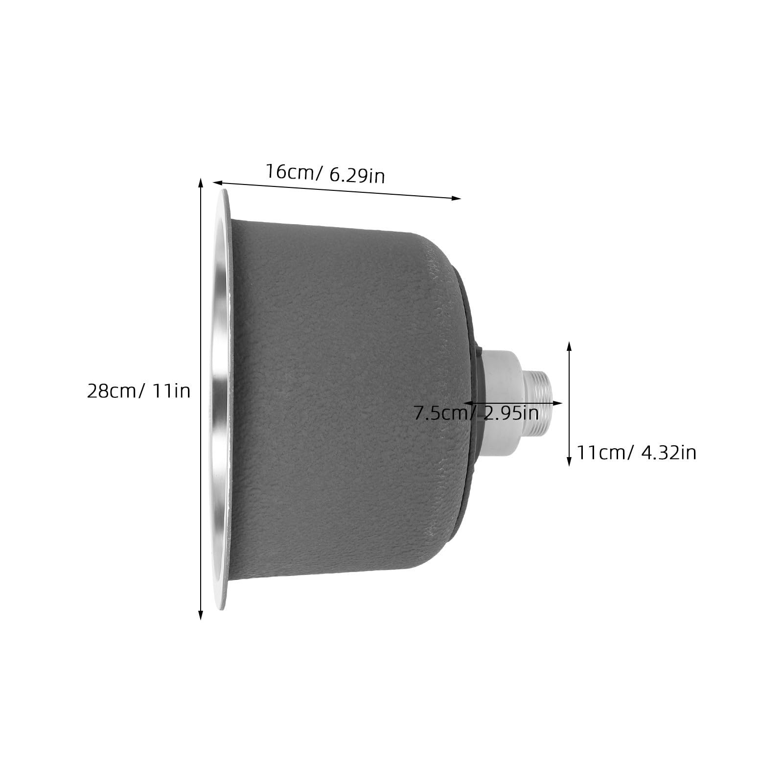 STOBAZA Fregadero de Cocina Mini Redondo de Acero Inoxidable, Lavabo Individual con Kit de Desagüe y Rebosadero, Plata, para Autocaravana, Bar y Sala de Servicio