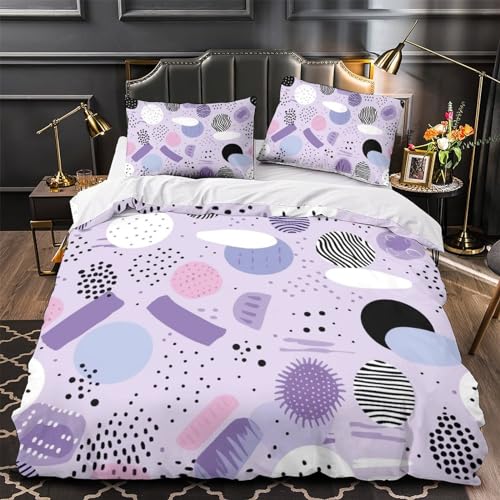 Housse de couette fermeture éclair douce en microfibre violette - 4