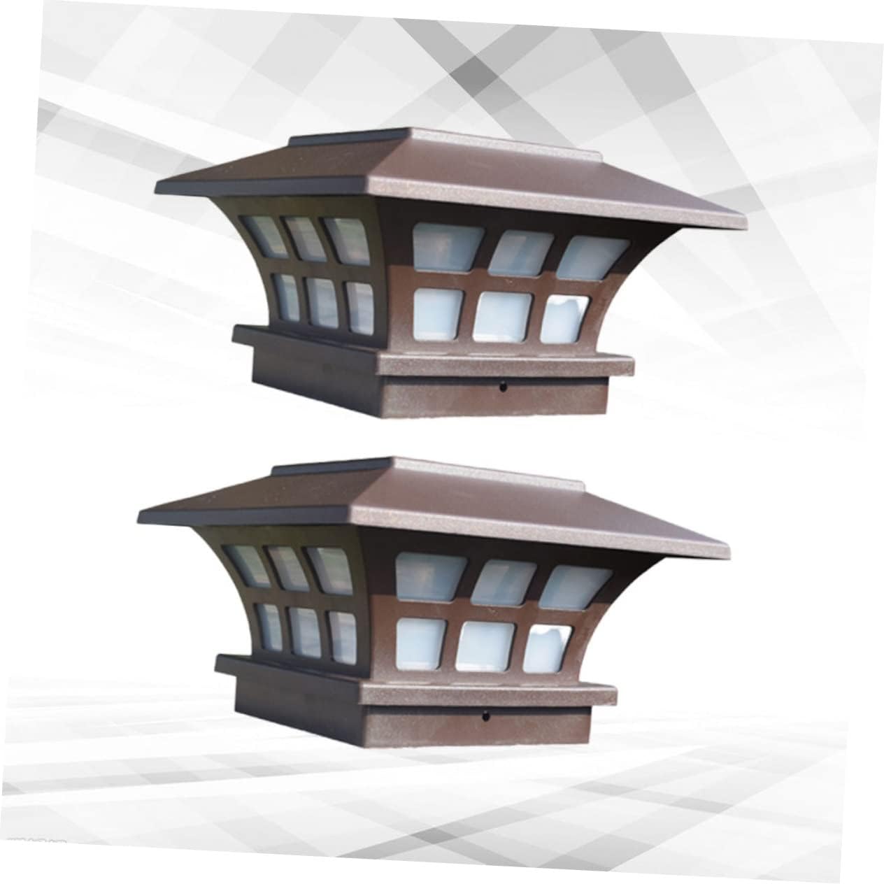 jojofuny 2pcs Solar Led Column Lamp Outdoor Lights for Garden Patio Fence Landscape Decoration