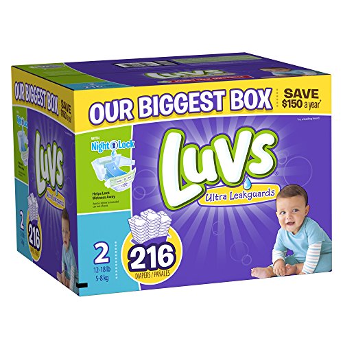 Luvs with Ultra Leakguards, Economy Plus Pack, Size 2, 216 ea by Luvs