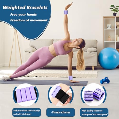 Image of Wrist Ankle Weights for Women 2 Pack(1lb Each), Ideal for Strength Training | Adjustable Silicone Wearable Arm and Leg Weights for Pilates, Gym, Yoga, Cardio. Waterproof, Anti slip, Sweat Proof