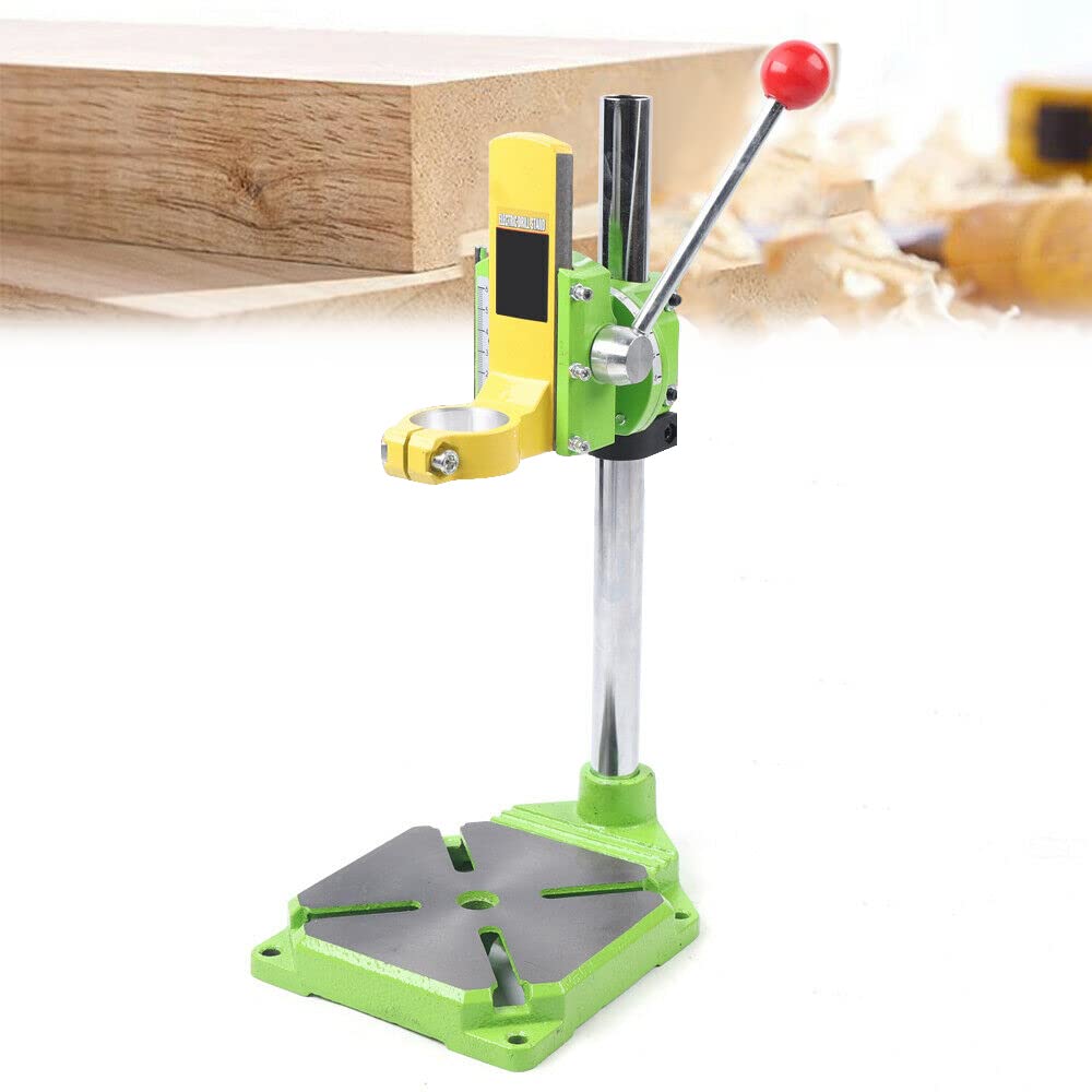 Futchoy Black Multifunction Drill Press Floor Drill Stand, 38-43Mm Drill Press Bench Stand Workbench Pillar Clamp Drilling Collet Base Repair Tool For Home Diy Industry Work