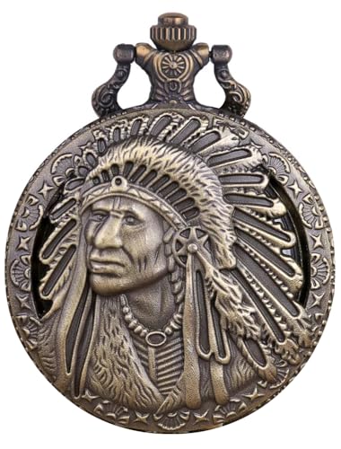 Tiong Ancient Native American Collectible Indian Pocket Watch Antique with