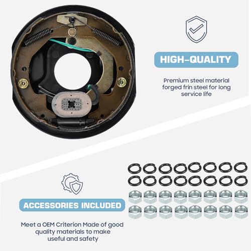 Image of SEHNSUCHT Trailer Electric Brakes, 2 Pair of 4 Hole Mounting Electric Brake Assembly 10 inch X 2-1 /4 inch for 3,500 lbs Axle-(Set 4: 2 Left+2 Right)