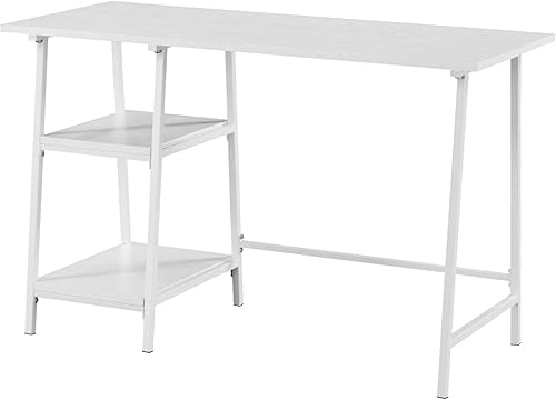 Convenience Concepts Designs2Go - Escritorio de metal de madera con caballete, color blanco