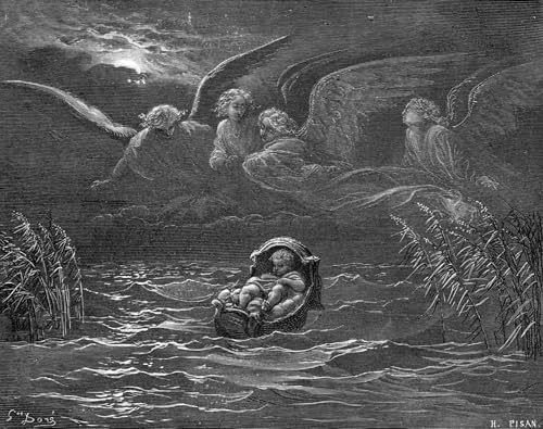 Gravure de Doré Bible Moïse sur le Nil pour sublimer un grand séjour