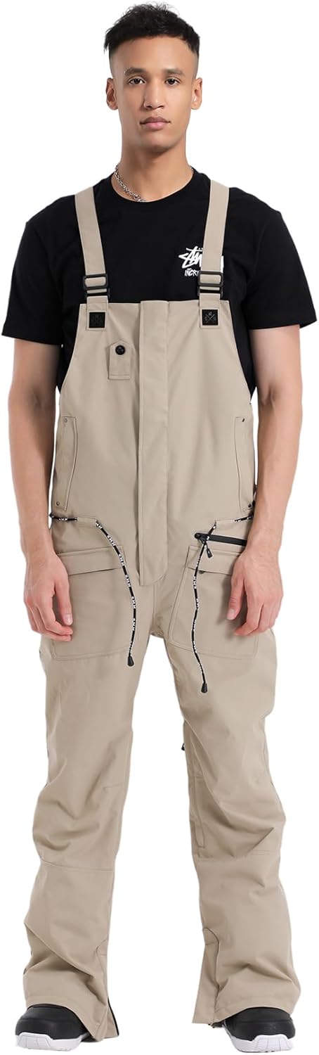 Men's Ski Bibs Snow Pants Women Insulated Waterproof Snowboard Bib Breathable Overalls Outdoor Winterproof