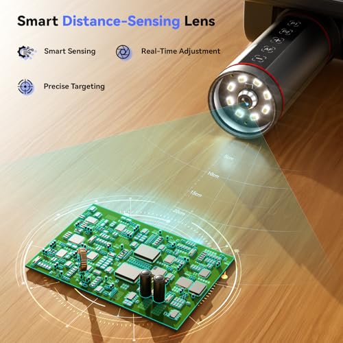 Image of TOMLOV Autofocus 4K Digital Microscope: 8 inch TM4K-AF Flex Arm HDMI Micro Soldering Microscopes for Adults, Side Lights Coin Microscope, 52MP LCD Microscopes with Screen, Electronics Repair Mat,16GB