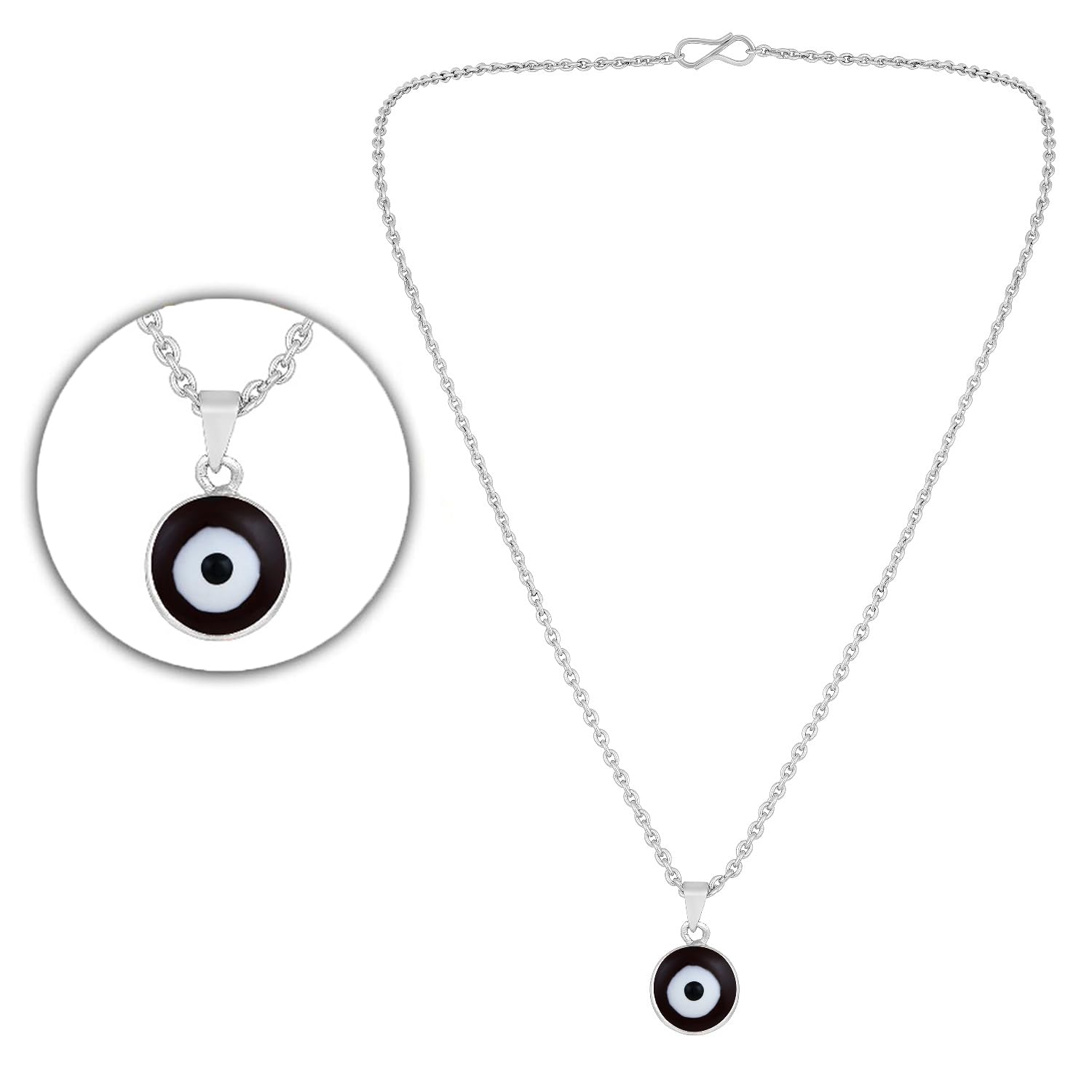 Meenakari Work Evil Eye Pendant with Chain for Women