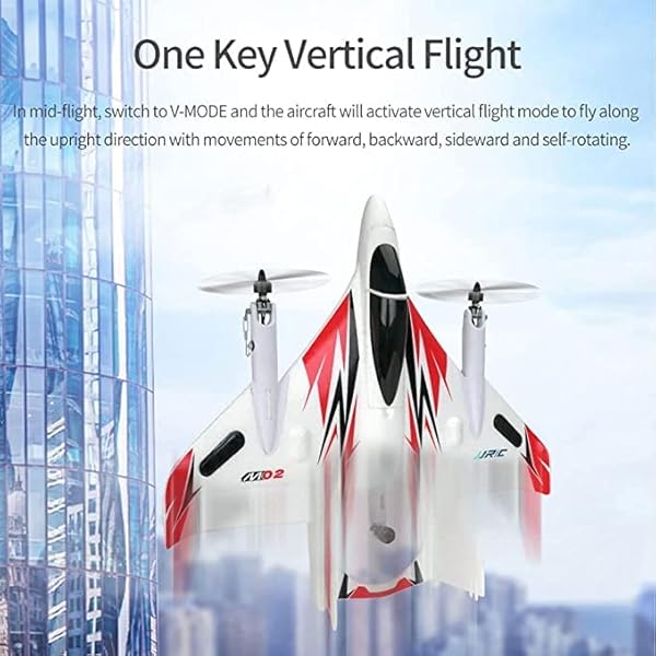 RC flygplan, 2.4G fjärrstyrt 6-kanals borstlös motorplan, vertikal start, LED RC glider, styv Wingplane, RTF 2.4G, 300 meter RC-räckvidd