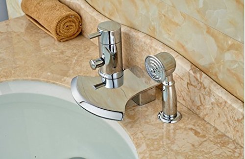 Robinet mitigeur laiton salle de bain Gowe chromé avec inverseur et douchette