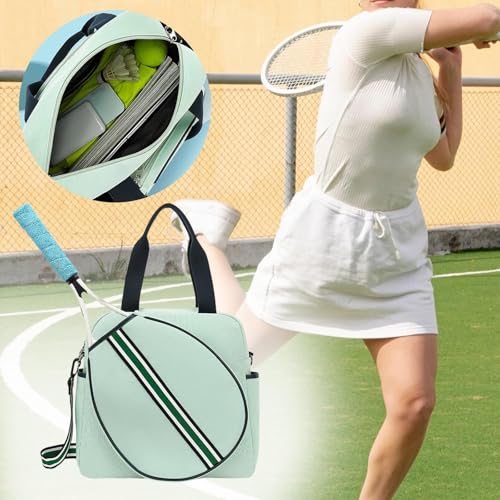Bolsa de tenis con correa ajustable y cremallera resistente de tejido Oxford 7