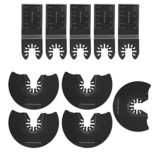 Oszillierende Sägeblätter Kit 10 tlg Sägeblatt Oszillierendes Zubehör Set Multitool Sägeblätter 30mm 90mm Sägeblätter Kohlenstoffstahl Antler Holz Sägeblätter