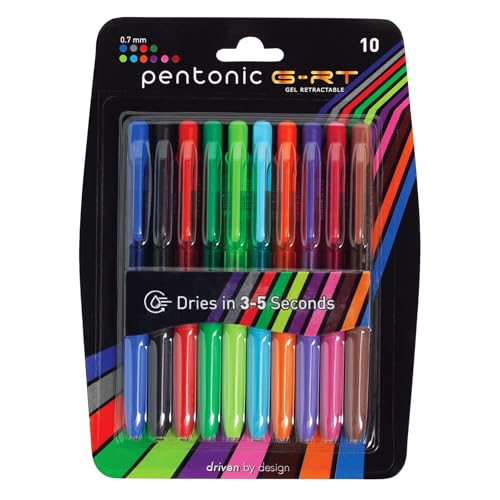 Pentonic G-RT Bolígrafos Retráctiles Gel 10 Colores miniatura 1