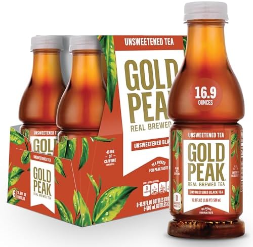 Gold Peak Tea, Unsweet Tea, 16.9 fl oz, 6 Pack