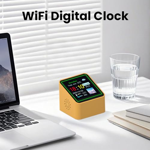diymore WiFi Digital Alarm Clock with Temperature,Sunrise Alarm Clocks Humidity Weather Clockdigital Clock Small Weather Display,10 Themes for Seniors,Desktop,Office,Students USB Port - Image 5