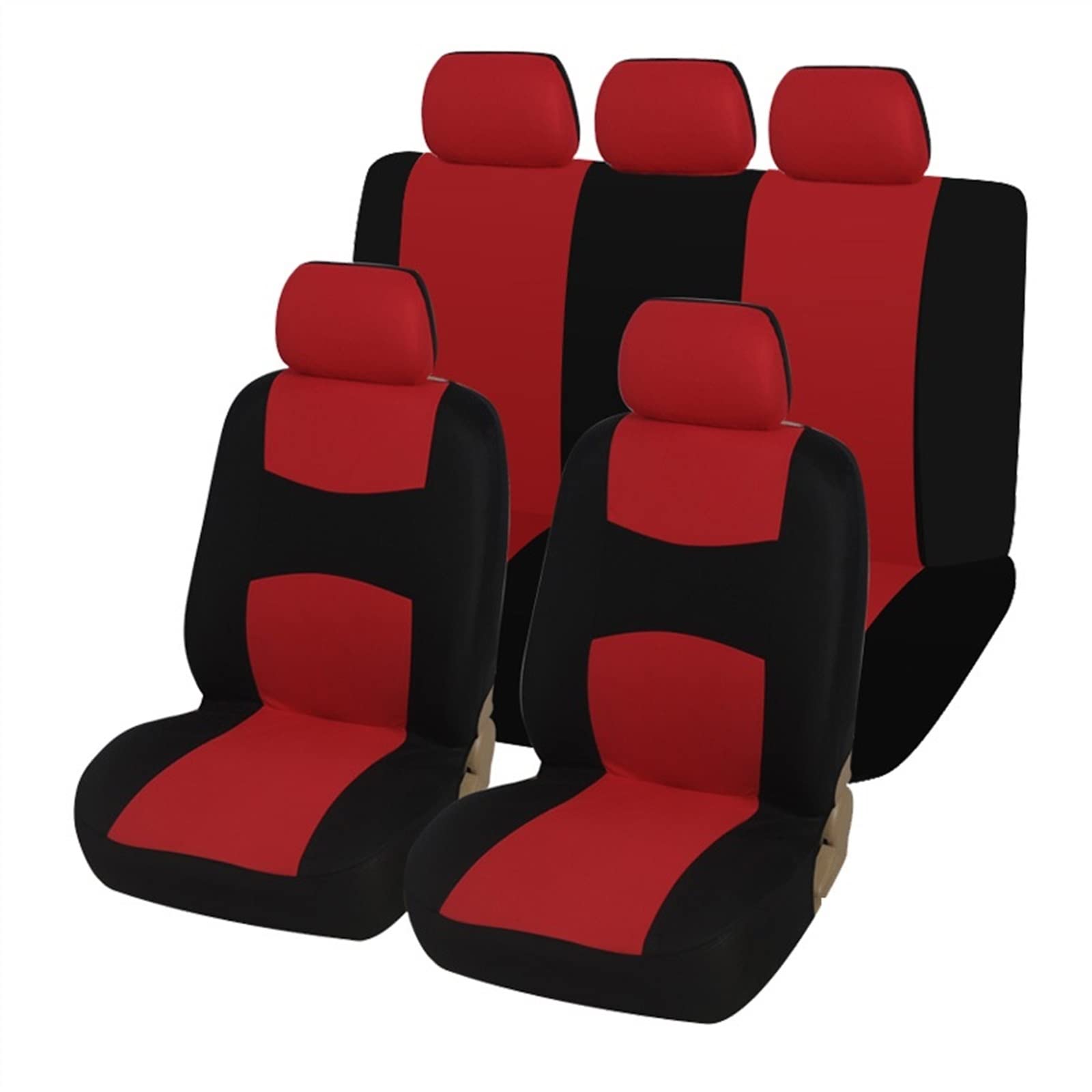Covers Car seat cover Universal Car Seat Covers Set For Auto Truck Van SUV Polyester Airbag Compatible Car Seat Protectors (Color : Red)