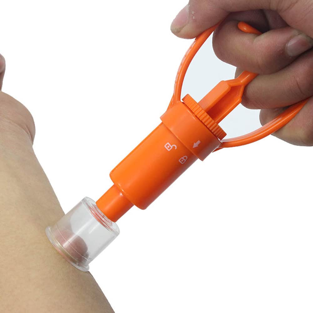 Medical Supplies - Bomba extractora de veneno de primeros auxilios, succión al aire libre y portátil con una sola mano para eliminación de serpientes, abejas, insectos, picaduras y picaduras