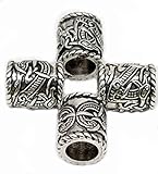 4pcs Large Norse Viking Dragons Rune Beads for Hair Beard for Paracord Bracelet Pendant Necklace DIY