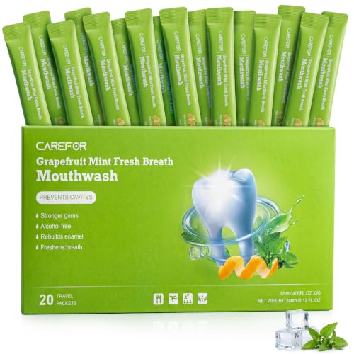 Image of Travel Size Mouthwash Alcohol-Free Gentle Mini Individual Portable 20 Packs