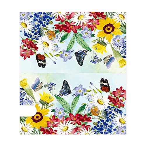 Image of Texupday Spring Summer Flower Butterfly Decoration Mailbox Cover with Magnetic Strip Colorful Floral Blooms Mailbox Wraps Post Letter Box Cover Standard Size 21 inch X 18 inch for Garden Outdoor Yard Decor