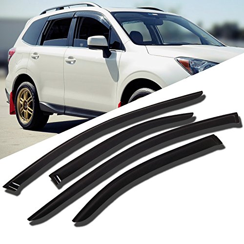 TuningPros WD-342 Tinted Smoke Out-Channel Window Visor Deflector Rain Guard 4-pc Set