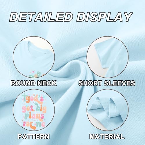 Image of Christian Shirts for Girls Bible Verse God Shirt Kids Graphic Tees Cute Cross Outfits Floral Print Summer Top