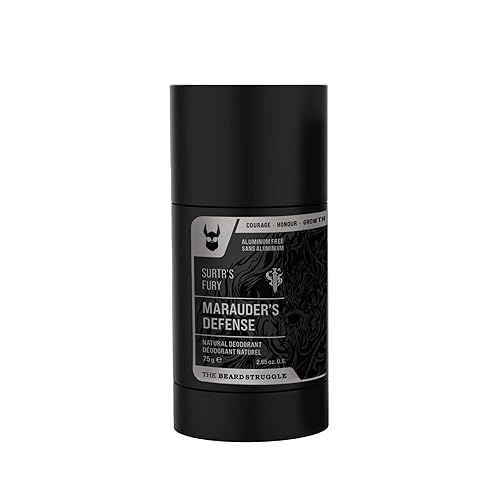 The Beard Struggle Desodorante natural - Marauder's Defense - Desodorante con infusión de carbón 100% natural para hombres sin aluminio - Colección