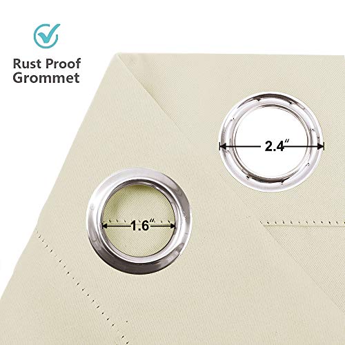 Image of RYB HOME Blackout Curtains 96 inch Long, Portable Privacy Curtains Screen Partitions for Patio Sliding Glass Door Living Room Office Share Space, W60 x L96 inches, Light Beige, 1 Panel