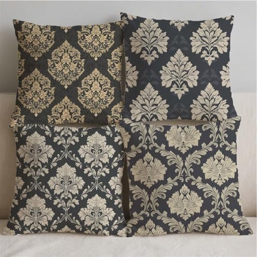 Housse coussin 40x40cm imperméable géométrique pour déco de canapé et banc extérieur