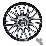  CM DESIGN Radkappen 15 Zoll Orden Black (Silber/Schwarz) passend für Fast alle Fahrzeuge inkl. 4 Ventilkappen.