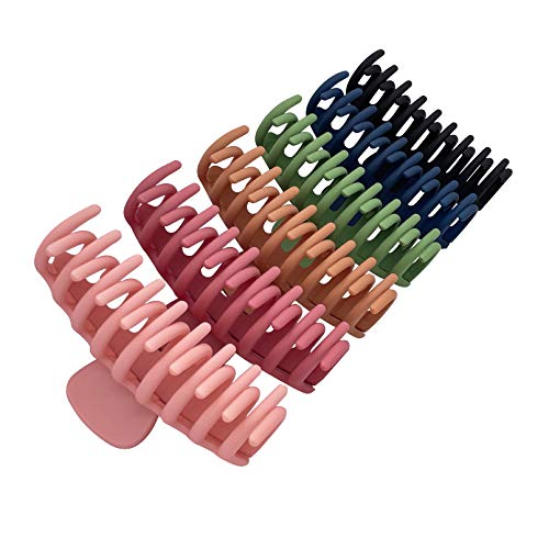 6pcs Hair Claw Clips for Women 4.3 Inches Big Hair Clips For Women / Girls, Nonslip Hair Claw Clips Strong Hold Claw Clips for Thick/Thin Hair