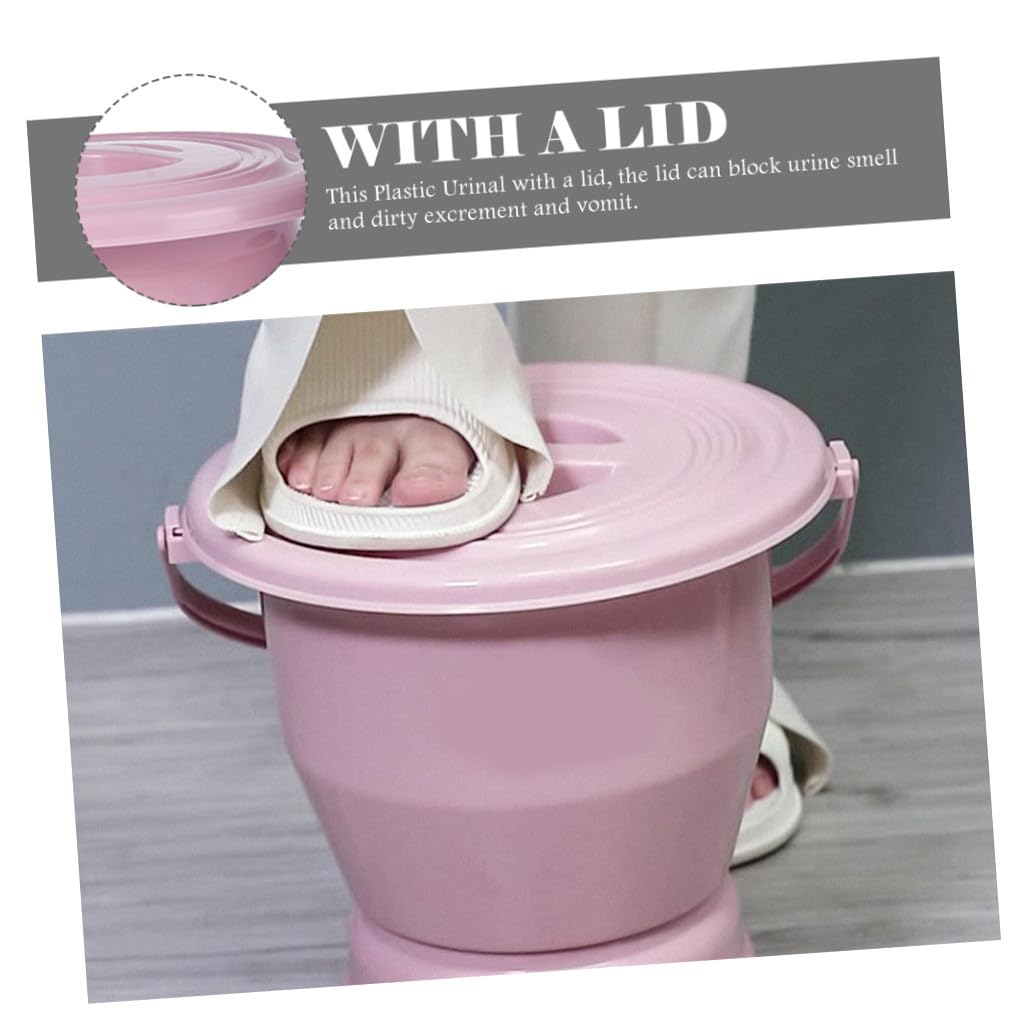 Vasino Portatile Coperto in Plastica Rosa per Bambini e Disabili | Superficie Liscia, Riutilizzabile, Uso Domestico, Design Manico, Formato Compatto