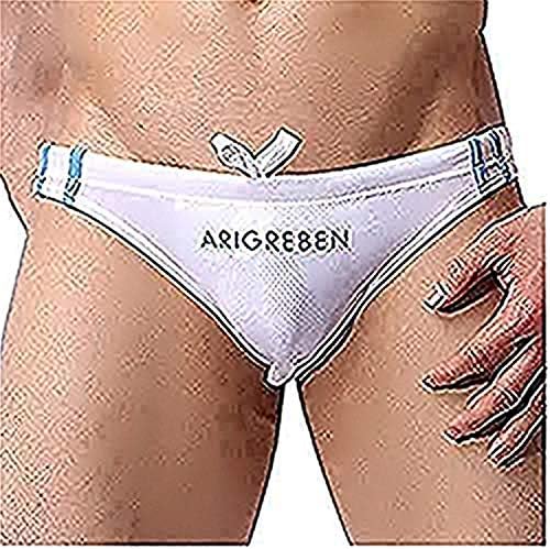 Vicbovo Mens Sexy Swim Briefs Bikini Trunks Swimming Shorts Beach Shorts Swimsuit Bathing Suit (White, M)